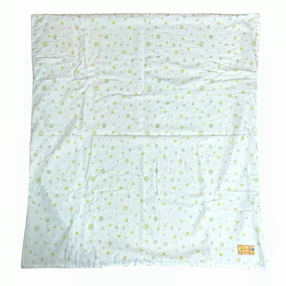 Ticche & Bea Unisex Baby Blanket Reversible Green Multi Dot Size 32